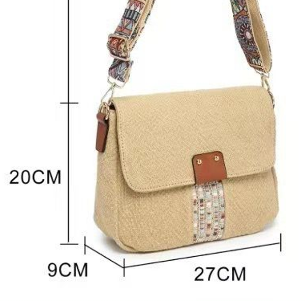 BOLSO CUADRADO CINTA DECORADA 27x20cm