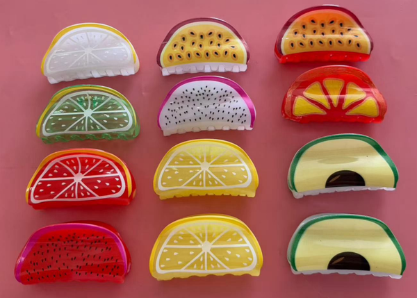 PINZA PELO ESMALTADA FRUTAS (12)