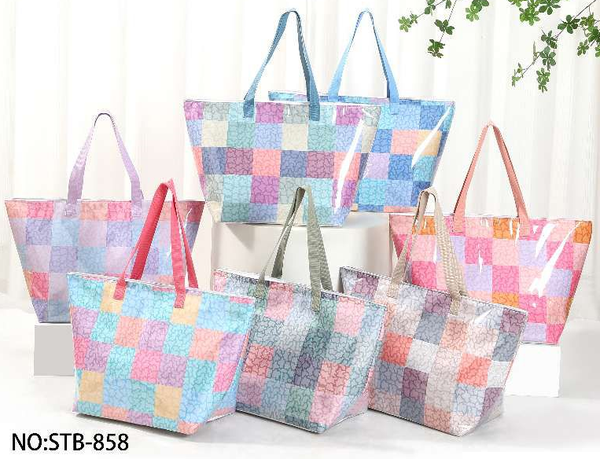 BOLSO PLAYA CHAROL DECORADO 65x40cm