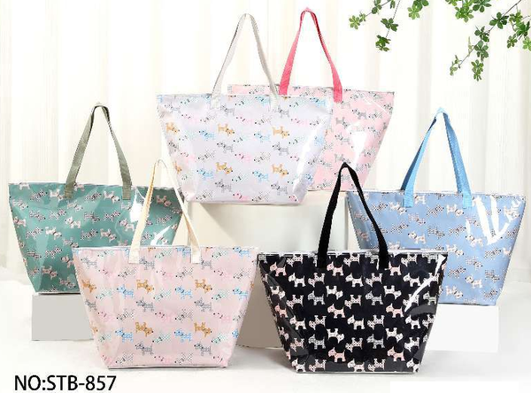 BOLSO PLAYA CHAROL DECORADO 65x40cm