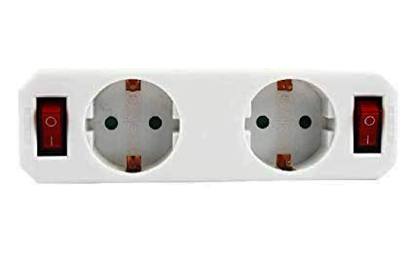 ADAPTADOR PARED 2TOMAS + 2INTERRUPTORES