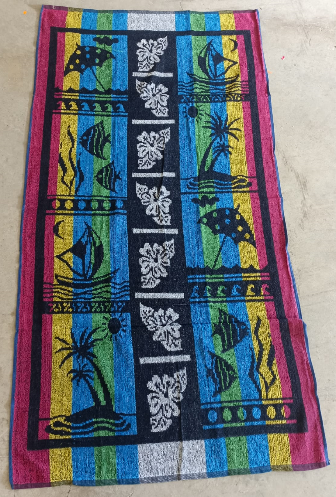 TOALLA PLAYA ALGODON DECORADA 175x90cm