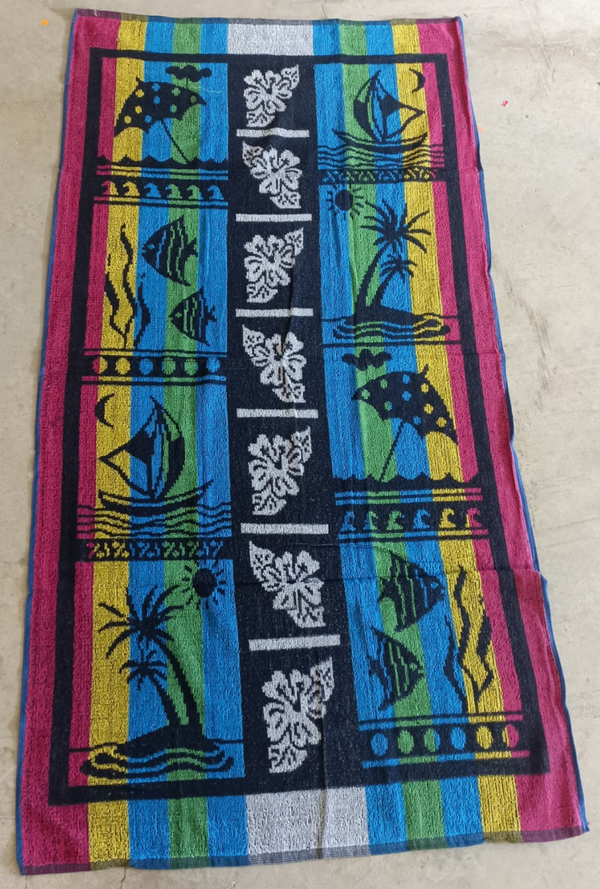 TOALLA PLAYA ALGODON DECORADA 175x90cm