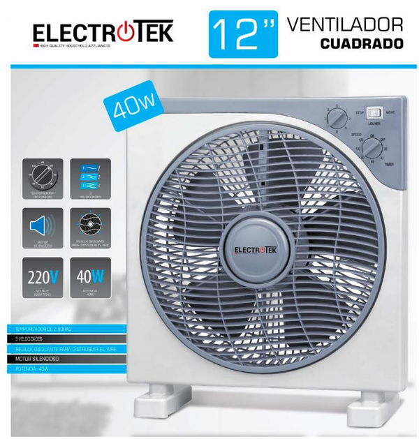 VENTILADOR BOX FUN ELECTROTEK 12" 40W