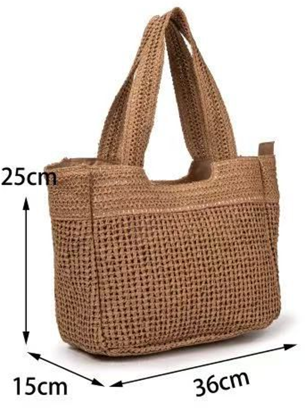 -BOLSO ALARGADO RATTAN LISO 36x25cm