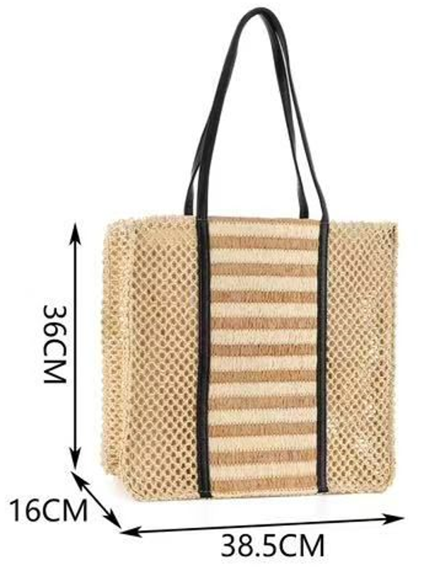 -BOLSO CUADRADO RATTAN FRANJA 39x36cm