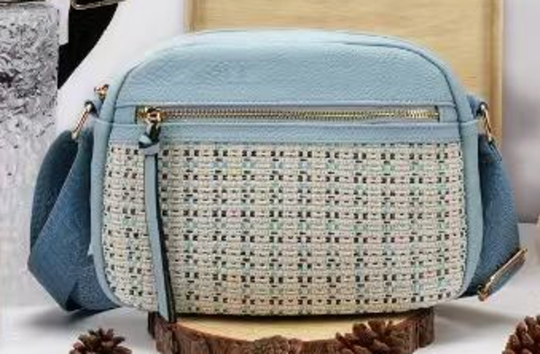 -BOLSO BANDOLERA RATTAN MATERIAL 27x19cm