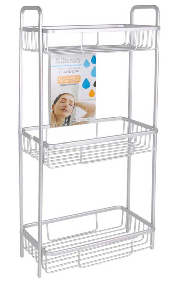 ESTANTERIA BAÑO ALUMINIO 3ESTANTES