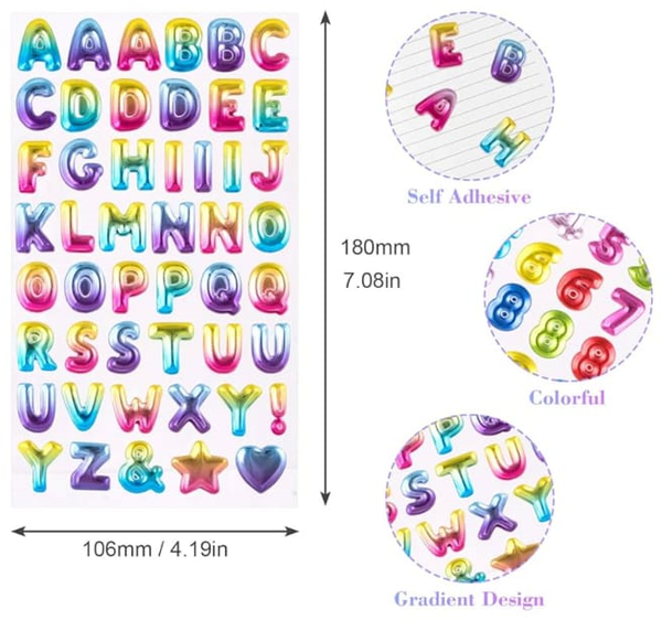 PEGATINAS LETRAS COLORES
