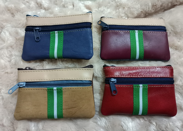 MONEDERO PIEL COLORES 2CREMALLERAS 10x7cm