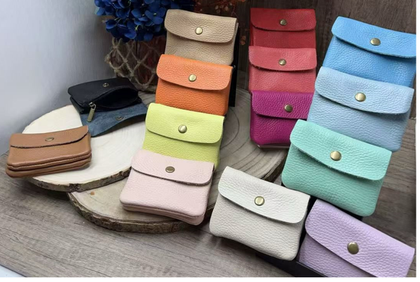 CARTERA MONEDERO SRA. PIEL COLORES 11x7cm