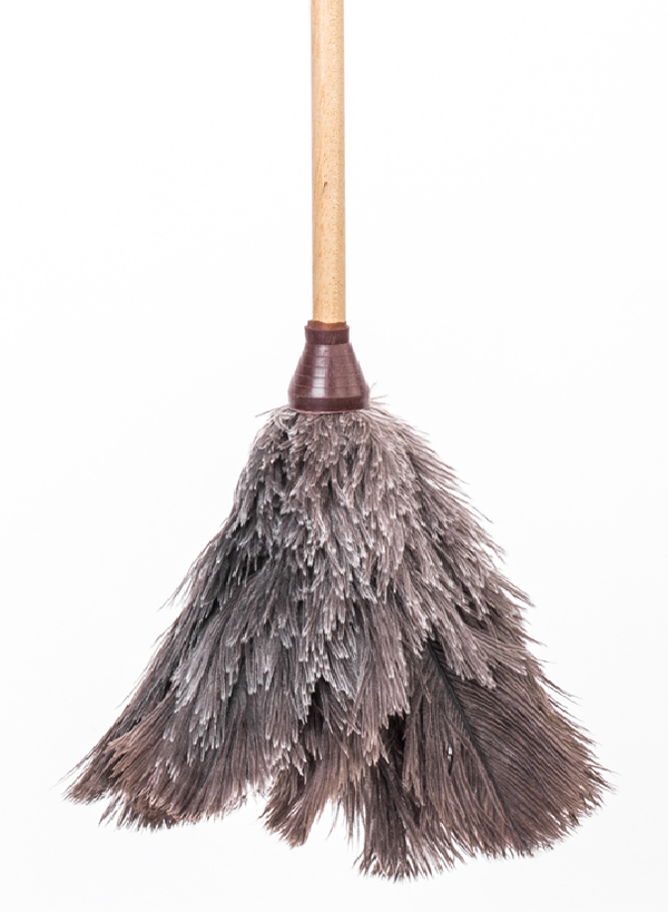 PLUMERO PLUMAS AVESTRUZ GRANDE MANGO MADERA
