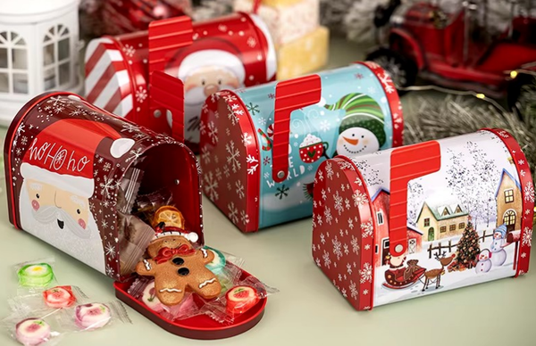 BUZON METAL DECORADO NAVIDAD 17x9cm