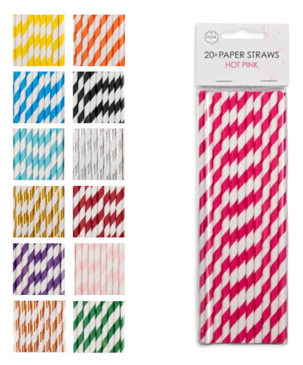 PAJITAS CARTON COLORES 20ud