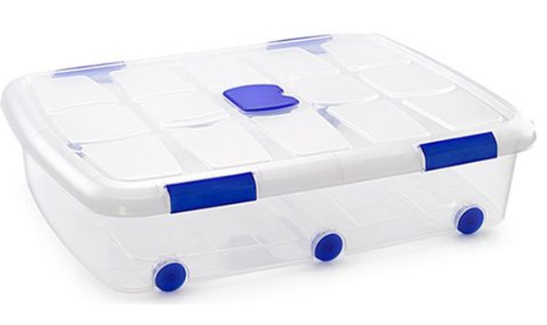 CAJA PLASTICO BAJO CAMA RUEDAS N14