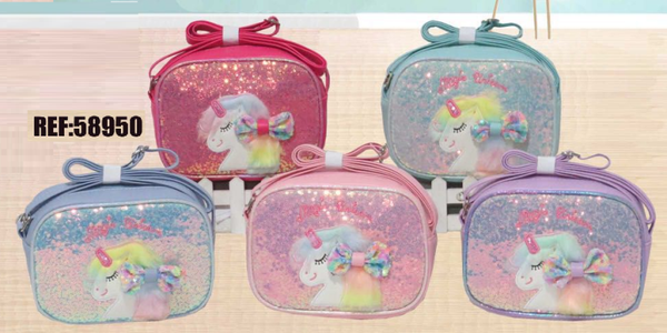 BOLSITO INF. BRILLOS UNICORNIO 19x13cm