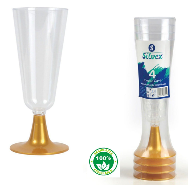 COPA CAVA PLASTICO BASE ORO 4ud (6)