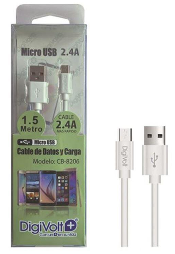 CABLE MICRO USB 2,4A 1,5m DIGIVOLT