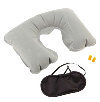 KIT VIAJE ALMOHADA+ANTIFAZ+TAPONES OIDOS