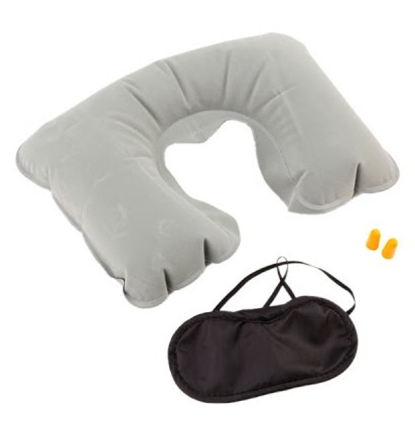 KIT VIAJE ALMOHADA+ANTIFAZ+TAPONES OIDOS