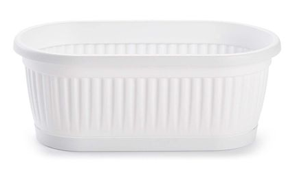JARDINERA BLANCA PLASTICO+PLATO 22cm