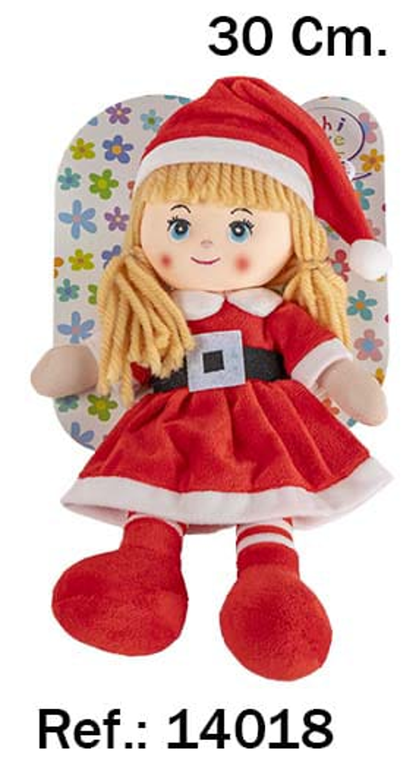 MUÑECA TRAPO NAVIDAD 30cm