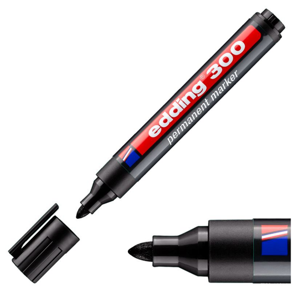 ROTULADOR PERMANENTE EDDING 300 NEGRO (10)