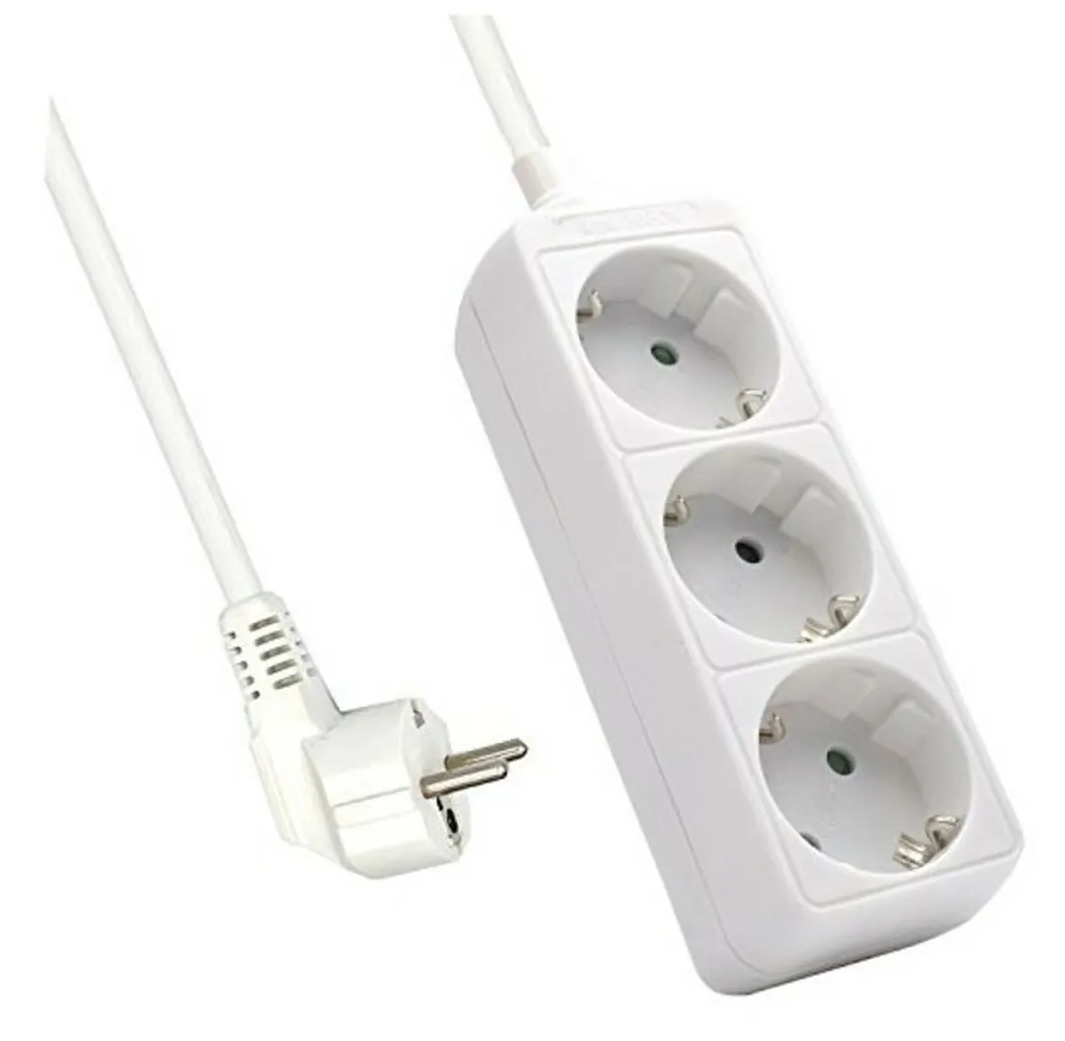 ALARGADERA 3 TOMAS SIN INTERRUPTOR 1,5m