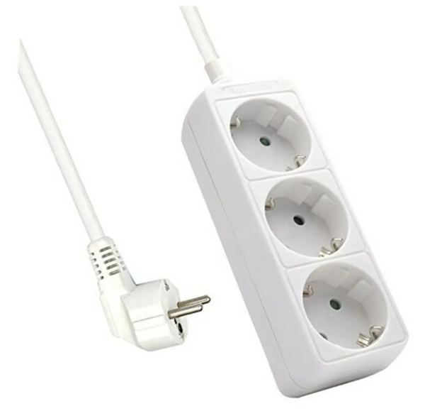 ALARGADERA 3 TOMAS SIN INTERRUPTOR 1,5m