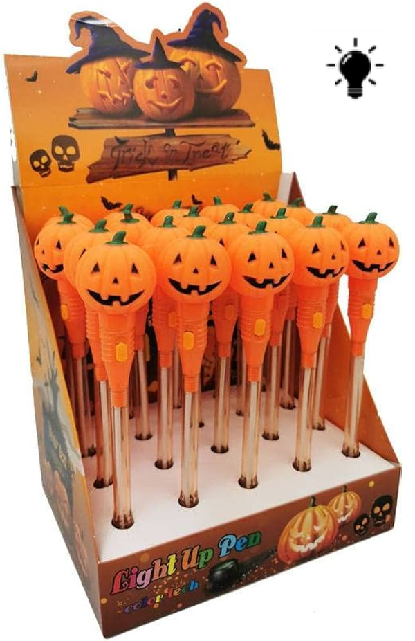 BOLIGRAFO CALABAZA LUZ HALLOWEEN (20)
