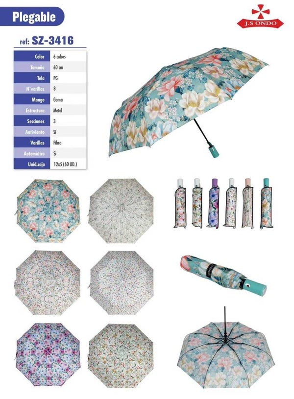 PARAGUAS SRA. PLEGABLE ESTAMPADO