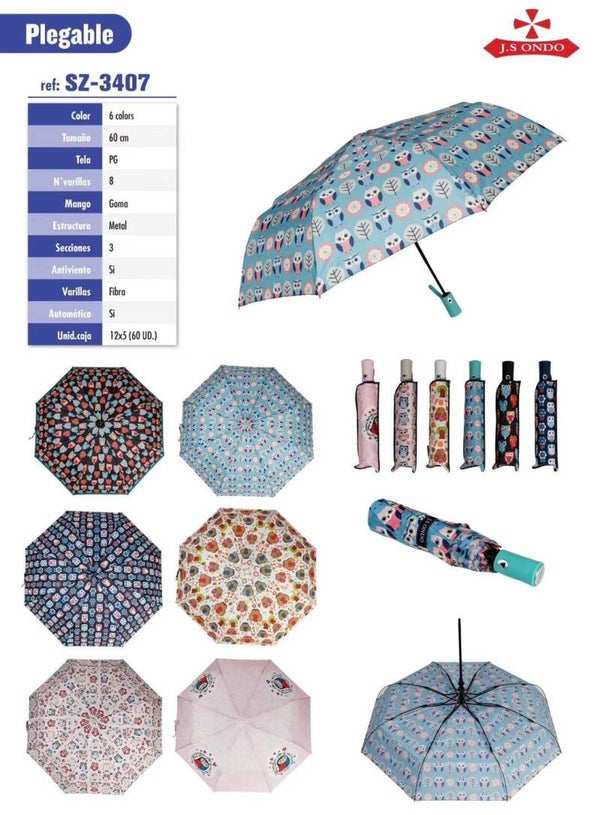 PARAGUAS SRA. PLEGABLE ESTAMPADO
