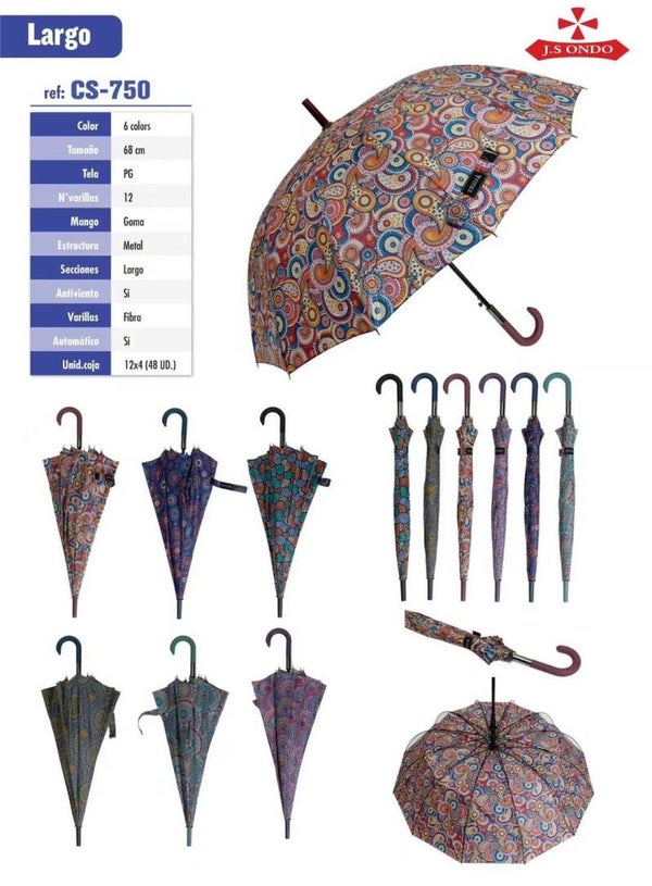 PARAGUAS SRA. ESTAMPADO 16VARILLAS