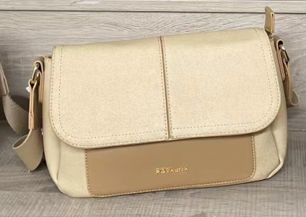 BOLSO BANDOLERA MATERIAL BICOLOR 25x17cm
