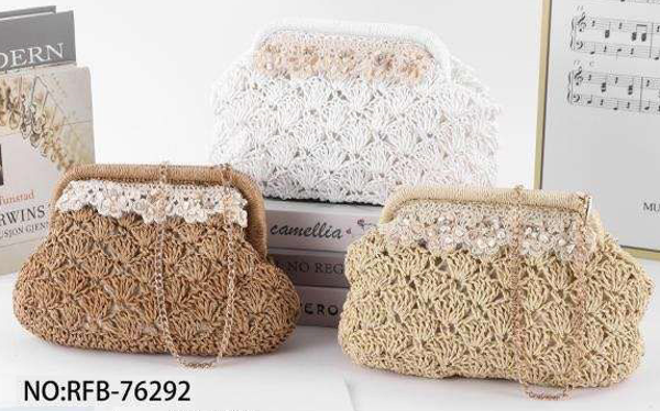 BOLSO BANDOLERA RATTAN CIERRE 27x18cm
