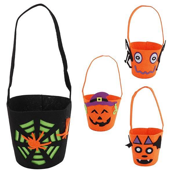 CESTA FIELTRO HALLOWEEN 16cm 4SURTIDAS
