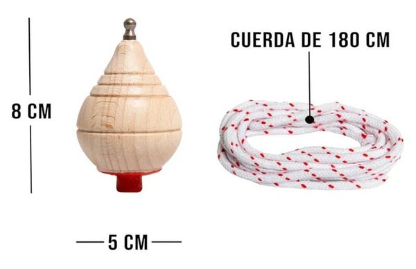 PEONZA MADERA NATURAL PUNTA METAL