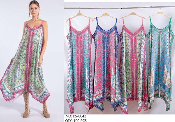 PLAYERA VESTIDO LARGO ESTAMPADO