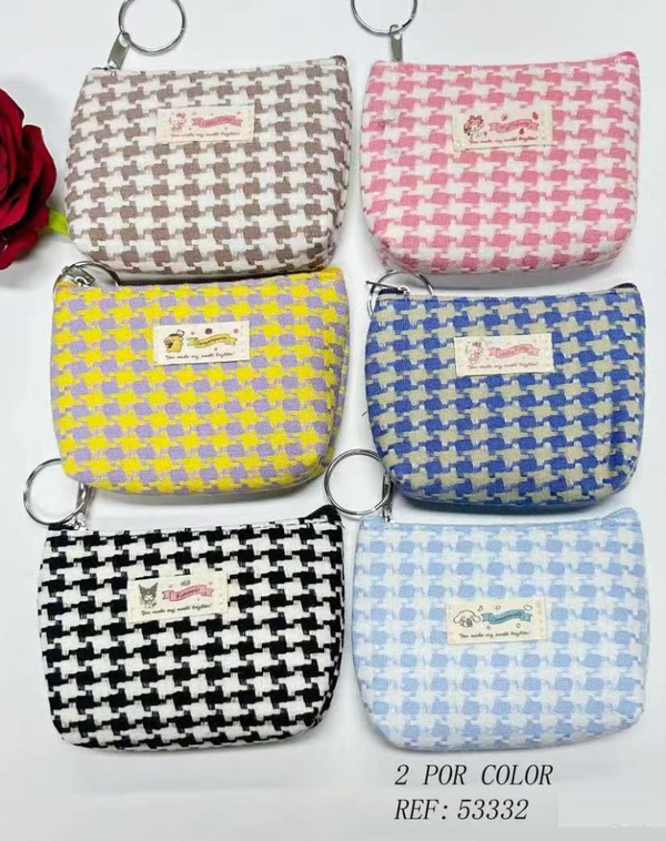 MONEDERO CREMALLERA VICHY COLORES 10x9cm (12)