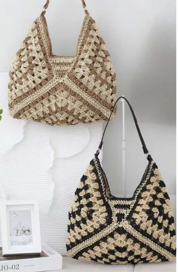 BOLSO SACO RATTAN 2SURTIDOS 26x22cm