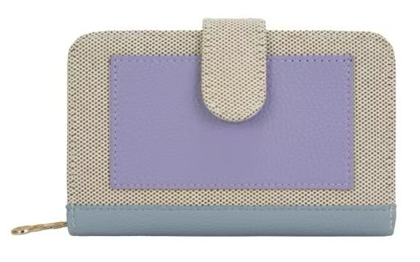 CARTERA SRA. BICOLOR TEJIDO 16x10cm