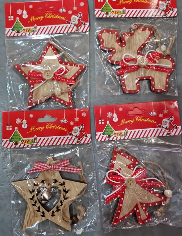 COLGANTE MADERA NAVIDAD 4SURTIDOS