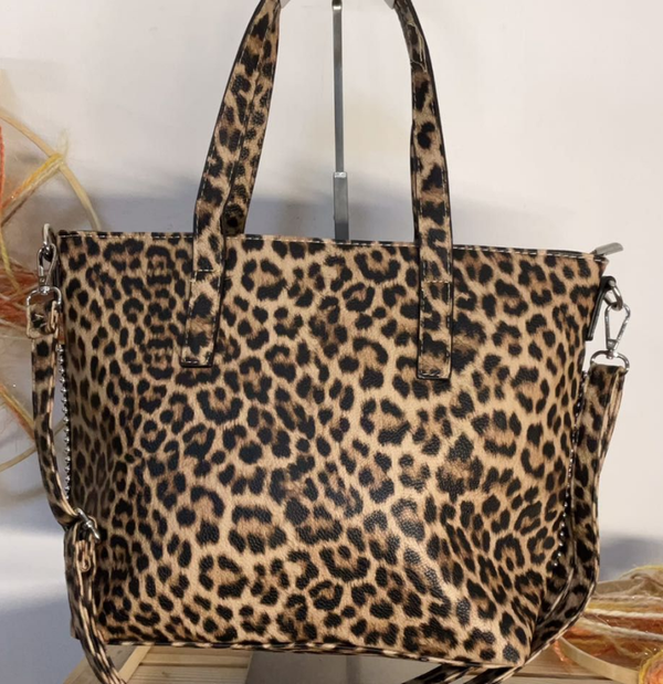 -BOLSO RECTANGULAR ASA LEOPARDO 37x25cm