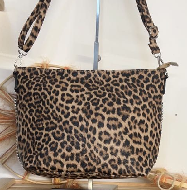 BOLSO RECTANGULAR ASA CADENA LEOPARDO 34x23cm