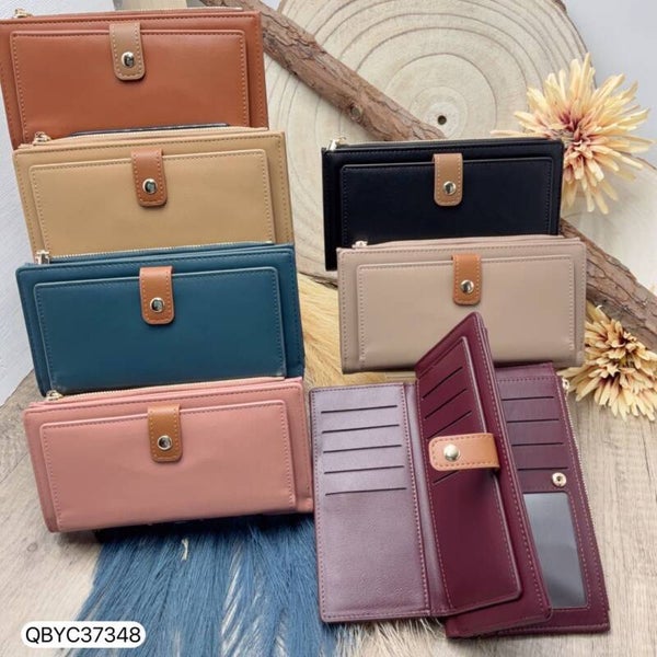 CARTERA SRA. ALARGADA CIERRE MARRON 19x10cm