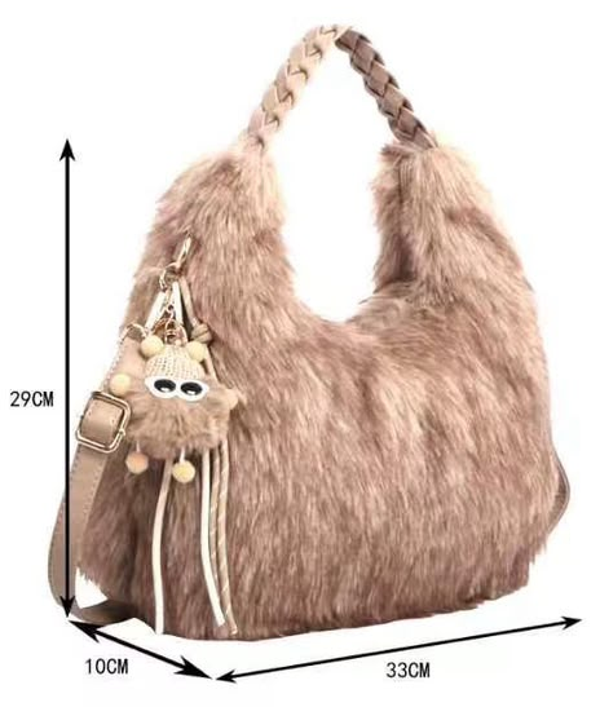 BOLSO RECTANGULAR PELUDO COLGANTE 33x29cm