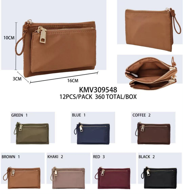 CARTERA MONEDERO 2CREMALLERAS 16x10cm