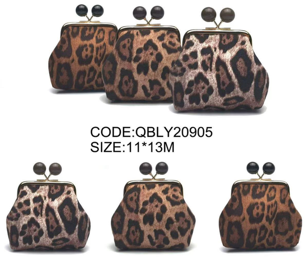 MONEDERO CIERRE ANTIGUO ANIMAL PRINT 11x13cm