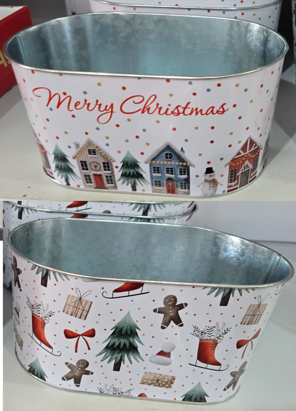 CAJA METAL DECO NAVIDAD 2SURTIDAS 22x13x11cm
