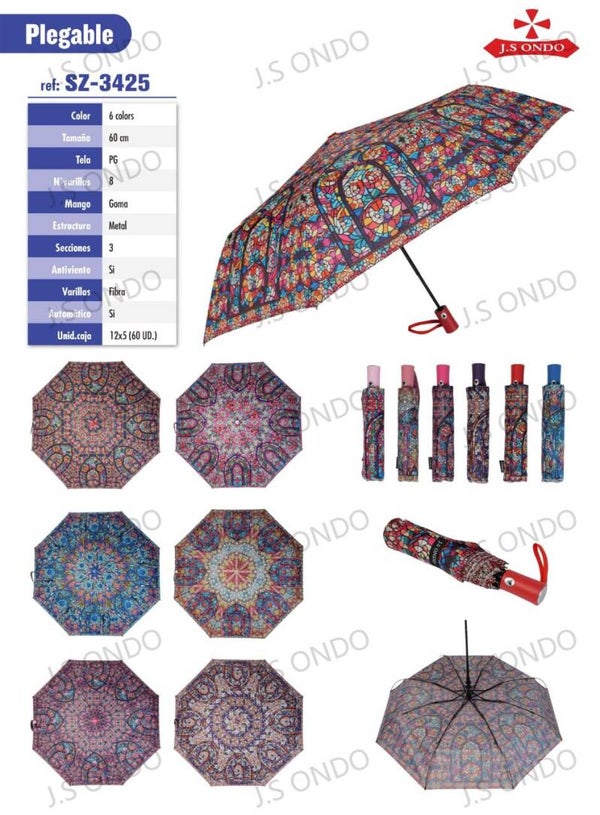PARAGUAS SRA. PLEGABLE ESTAMPADO